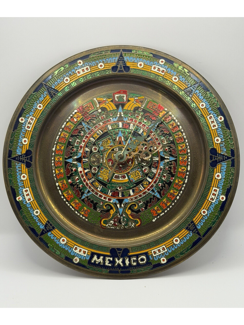 Mexico Aztec Calendar Decorative Wall Clock w/ Quartz Clock Hand Painted🇲🇽